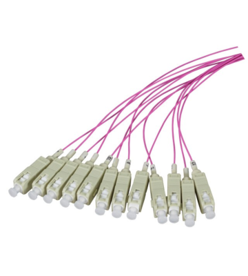 Rabo em fibra de vidro OM4 roxo LC - 12 peças