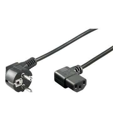 Cabo de alimentação angular Schuko para C13 de 3 m, preto