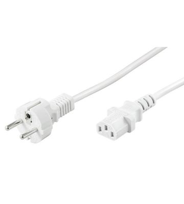 Cabo de alimentação Schuko para C13 de 2 m, branco