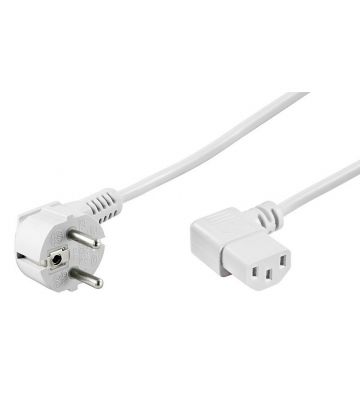 Cabo de alimentação angular Schuko para C13 de 1,50 m branco
