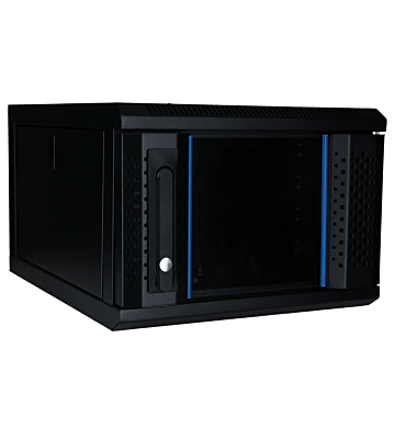 Armário para servidor 4U de 10 polegadas com porta de vidro, 370x450x264mm (LxPxA)