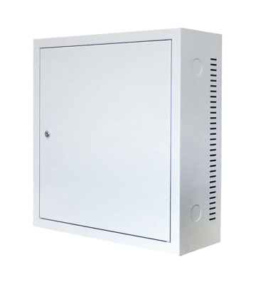 Armário de parede 3U com porta metálica de 185 mm de profundidade, branco.