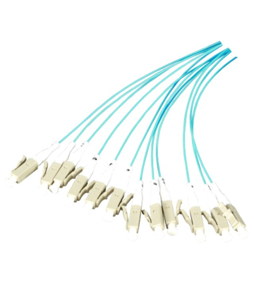 Cabo de fibra de vidro OM3 turquesa SC - 12 peças