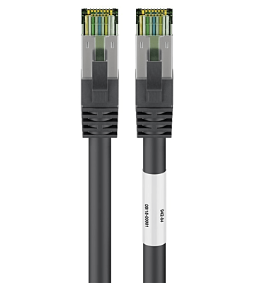 Cabo de rede Cat8 S/FTP (PIMF) de 0,25 m, preto