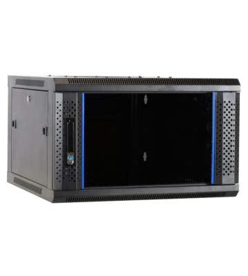 Armário de parede 4U com porta de vidro 600x600x280mm (LxPxA)