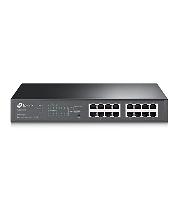 Switch inteligente PoE gerido TP-Link de 16 portas (modelo 1016)
