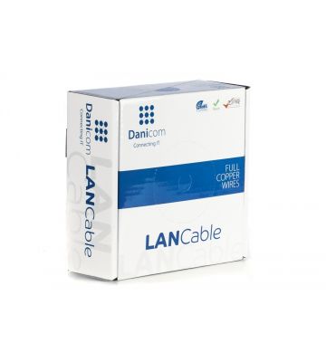 Cabo DANICOM CAT5E UTP de 50m em rolo flexível - PVC (Fca)