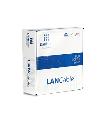 Cabo DANICOM CAT6A U/UTP 50m em rolo rígido - LSZH (Dca)