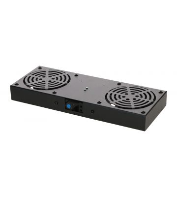 Kit de ventilação com 2 ventiladores e termóstato, adequado para armários de parede.