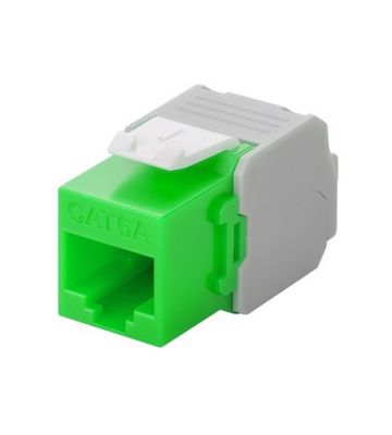 Conector Keystone UTP CAT6a - Sem ferramentas - Verde