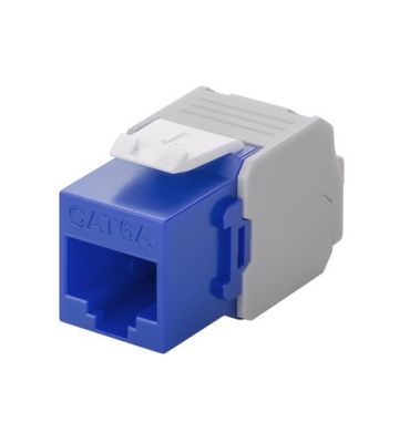 Conector Keystone UTP CAT6a - Sem ferramentas - Azul