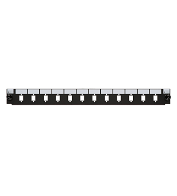 Conector frontal LC/SC de 12 portas, duplex/simplex, preto, adequado para bandeja de fibra universal.