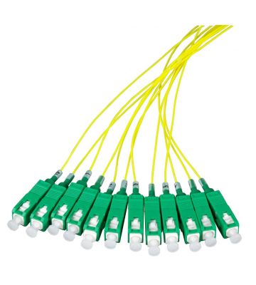 Cabo de fibra de vidro OS2 amarelo SC/APC - 12 peças