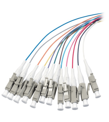 Conjunto de cablagens OS2 em fibra de vidro colorida LC - 12 peças