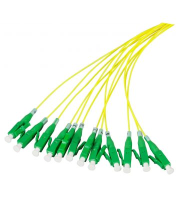 Cabo de fibra de vidro OS2 amarelo LC/APC - 12 peças