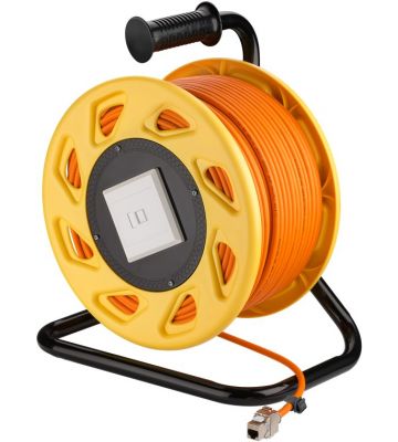 Enrolador de cabo CAT7 S/FTP com conector Keystone CAT6a - RJ45 - 50 metros