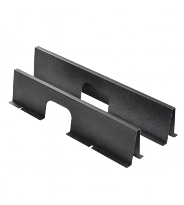 Canaletas de blindagem para cabos de rede em centros de dados, adequadas para bastidores de 600 mm de largura.