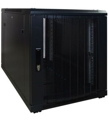 Caixa para mini servidor 12U com porta perfurada 600x1000x720mm (LxPxA)