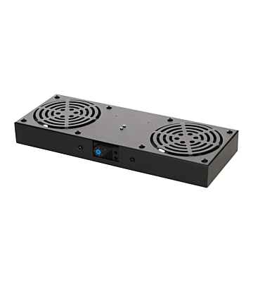 Kit de ventilação com 2 ventiladores e termóstato, adequado para armários de parede.