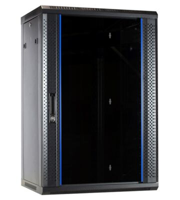 Armário de parede 18U com porta de vidro 600x450x900mm (LxPxA)