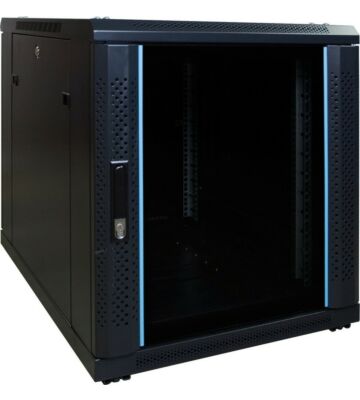Caixa para mini servidor 12U com porta de vidro 600x600x720mm (LxPxA)