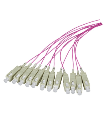 Rabo em fibra de vidro OM4 roxo LC - 12 peças