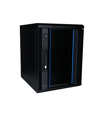 Armário para servidor de 10 polegadas e 9U com porta de vidro, 370x450x486mm (LxPxA)