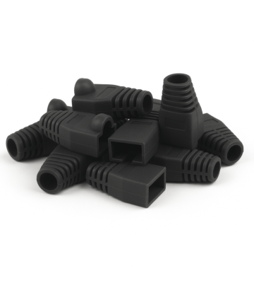 DANICOM protetor de cabo RJ45 preto grande - 10 unidades