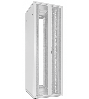 Armário de servidor branco 47U com portas duplas perfuradas na frente e atrás 800x1000x2200mm (LxPxA)
