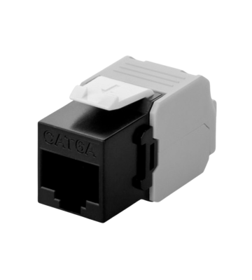 Conector Keystone UTP CAT6a - Sem ferramentas - Preto