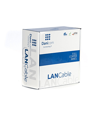 Cabo exterior DANICOM CAT6A UTP de 50 m em bobine rígida - PE (Fca)