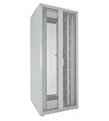 Armário de servidor branco 42U com portas duplas perfuradas na frente e atrás 800x800x2000mm (LxPxA)