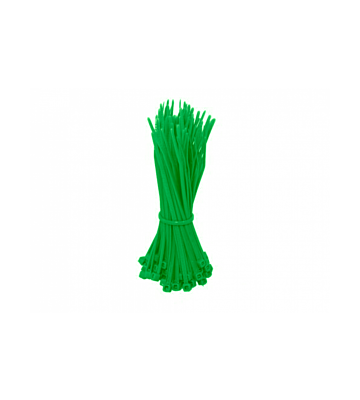 Abraçadeiras em nylon 140mm verdes - 100 unidades