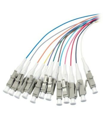 Conjunto de cablagens em fibra de vidro OM3 na cor LC - 12 peças