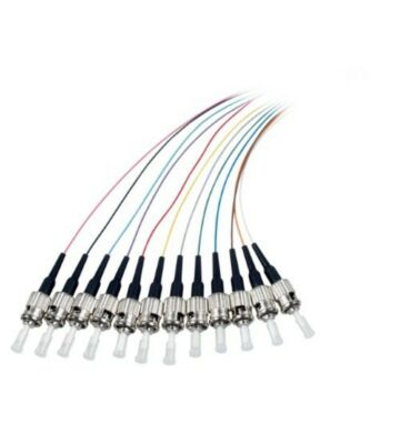 Conjunto de cablagens coloridas OM3 em fibra de vidro ST - 12 peças