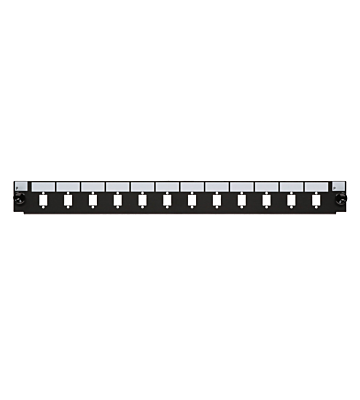 Conector frontal LC/SC de 12 portas, duplex/simplex, preto, adequado para bandeja de fibra universal.