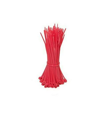 Abraçadeiras de nylon vermelhas de 140 mm - pacote de 100 unidades