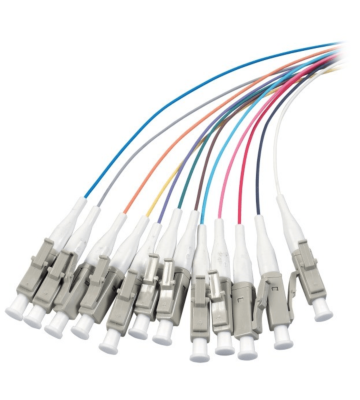 Conjunto de cablagens OS2 em fibra de vidro colorida LC - 12 peças