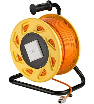 Enrolador de cabo CAT7 S/FTP com conector Keystone CAT6a - RJ45 - 50 metros