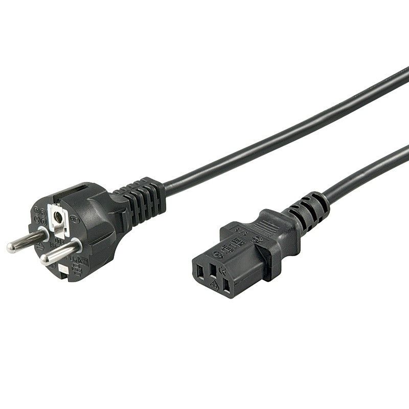 Cabo de alimentação Schuko para C13 de 3 m, preto