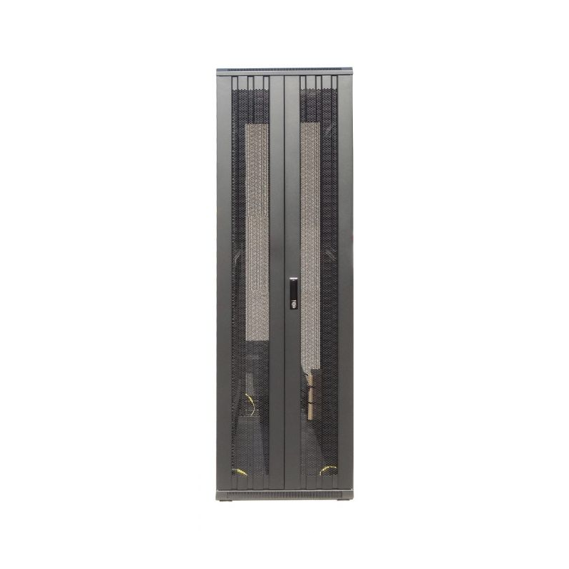 Armário para servidor 47U com portas duplas frontais e traseiras perfuradas, 600x800x2200mm (LxPxA)