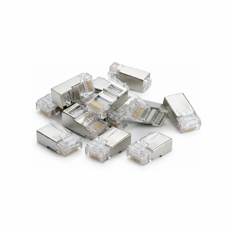 Conector DANICOM FTP CAT5e RJ45 - para cabos com núcleo flexível e rígido - 10 unidades