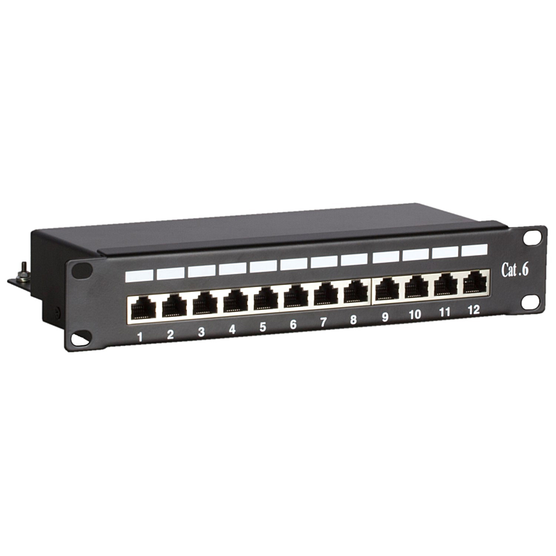 Painel de ligação FTP CAT6 de 10 polegadas - 12 portas