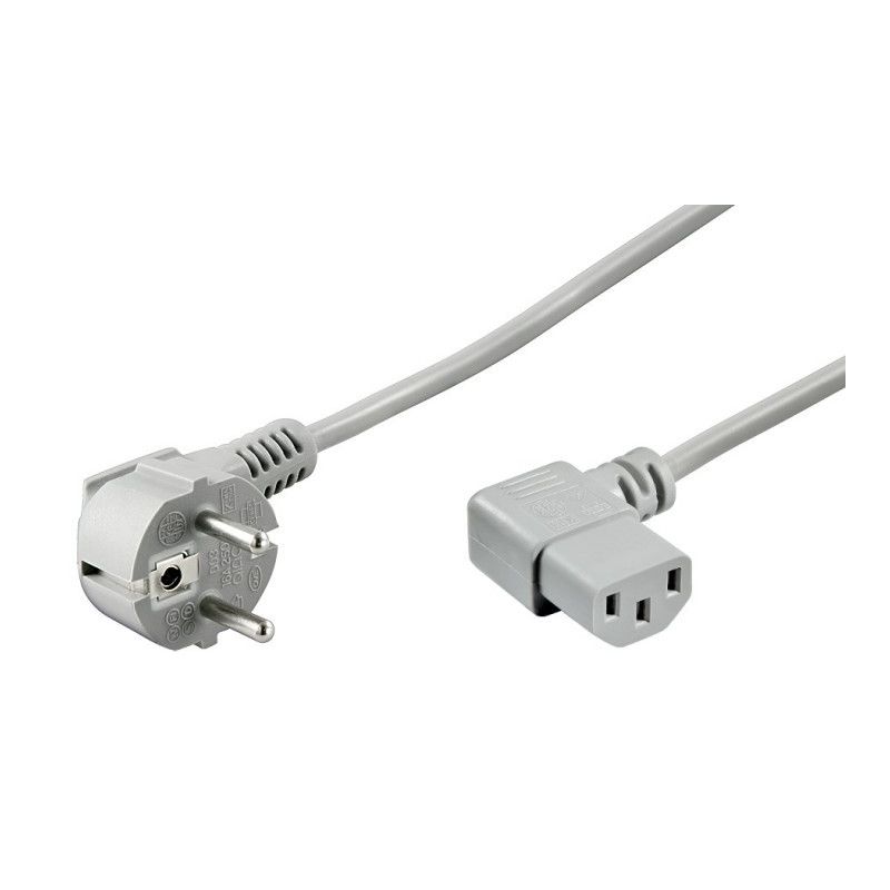 Cabo de alimentação angular Schuko para C13 de 2 m cinzento