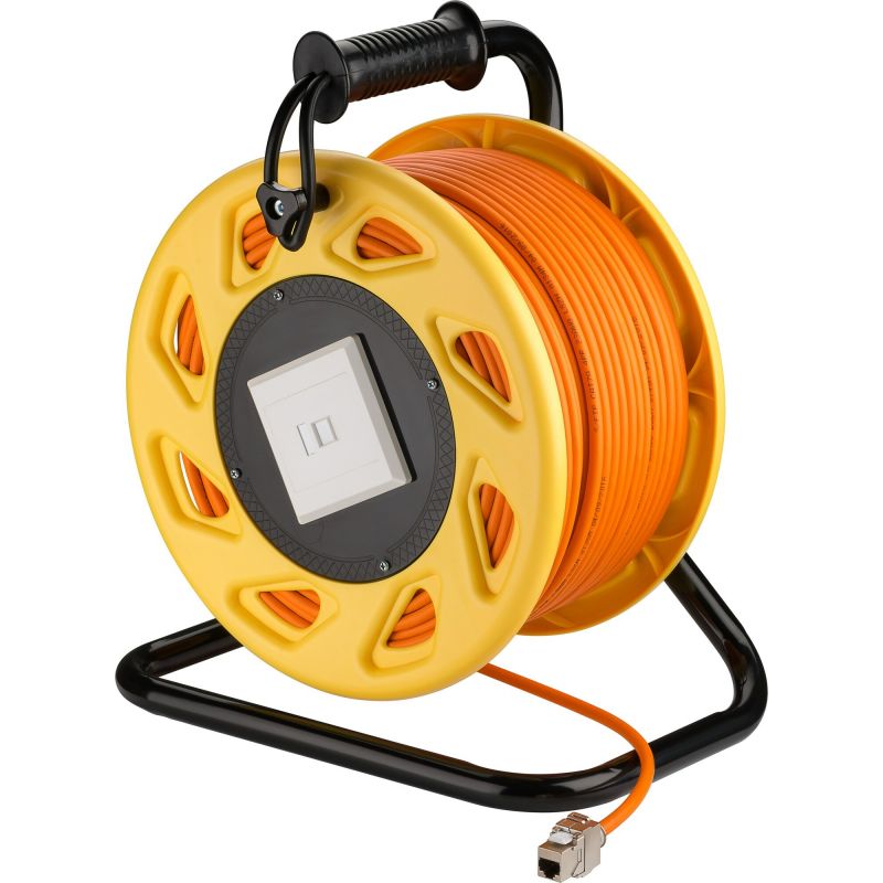 Enrolador de cabo CAT7 S/FTP com conector Keystone CAT6a - RJ45 - 90 metros