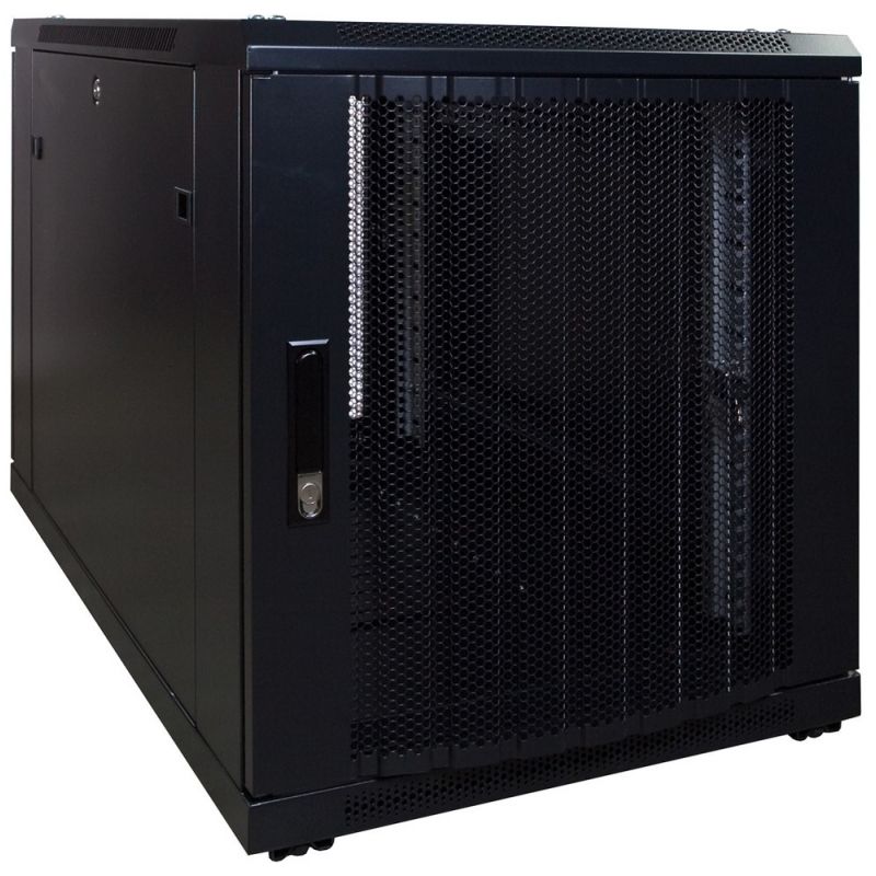 Caixa para mini servidor 12U com porta perfurada 600x1000x720mm (LxPxA)