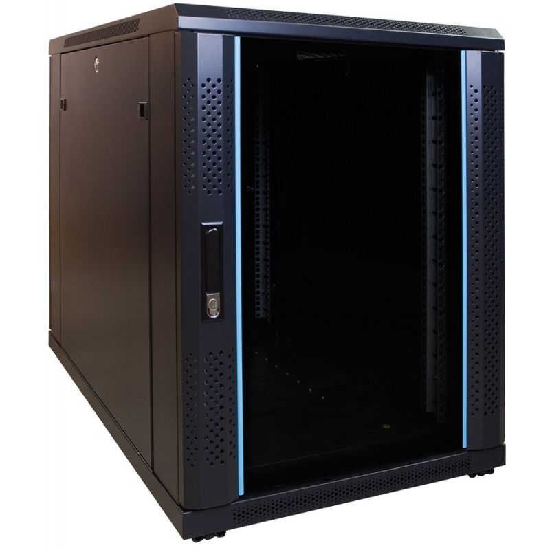 Caixa para mini servidor 15U com porta de vidro 600x1000x860mm (LxPxA)