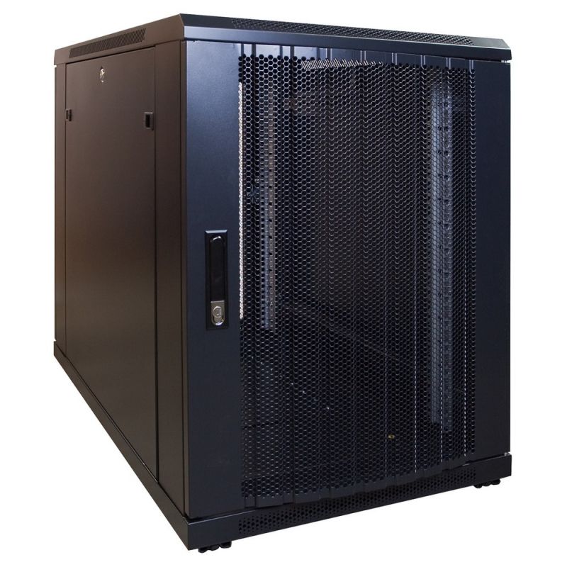 Caixa para mini servidor 15U com porta perfurada 600x1000x860mm (LxPxA)