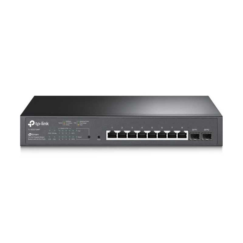 Switch PoE inteligente gerenciável TP-Link JetStream 2210MP de 10 portas