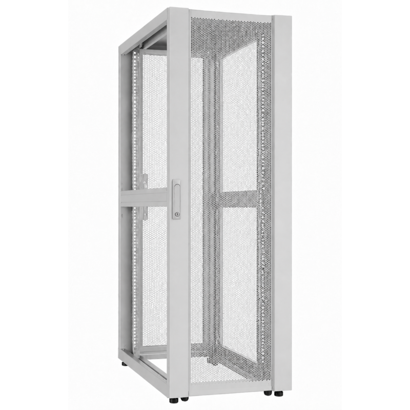 Armário rack para data center 52U com porta perfurada, 600x1000x2400mm (LxPxA), cinzento.
